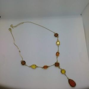 Necklace  8 Bezel Sets  One Tear Shaped  18"